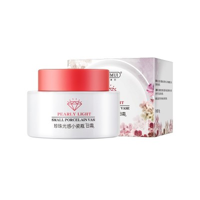 韩伦美羽珍珠光感小瓷瓶日霜抗皱保湿小水库晚霜焕颜紧致弹力面霜图5