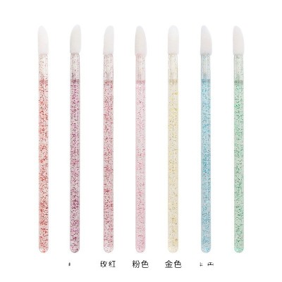 批发一次性水晶杆唇刷 唇彩刷 化妆刷 美妆工具9色 便携式口红刷图5