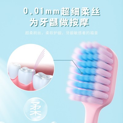 成人细软毛牙刷48孔冰淇淋色马卡龙成人情侣月子牙刷口腔清洁现货图3