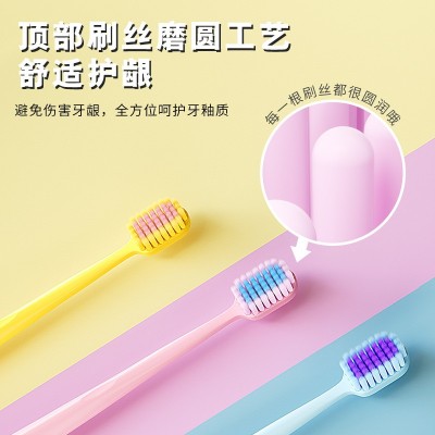 成人细软毛牙刷48孔冰淇淋色马卡龙成人情侣月子牙刷口腔清洁现货图4