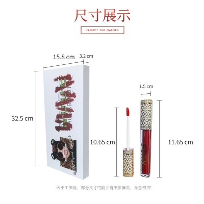 爆款外贸nnuedwehudabeauty 12色唇彩套装哑光珠光不粘杯唇釉口红图3