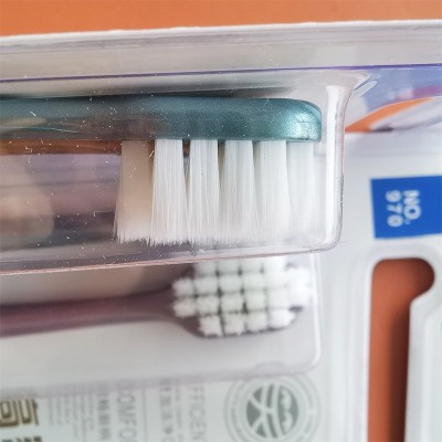 三笑完美牙刷成人家庭装970双支高密超柔小宽头万根刷毛家用清洁图3