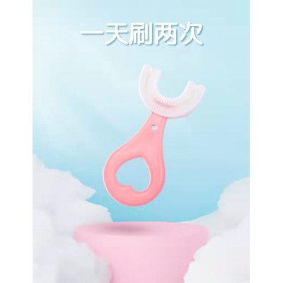 儿童U型牙刷1-2-3-4-5-6岁婴幼儿U形硅胶牙刷口含式手动宝宝牙刷图2