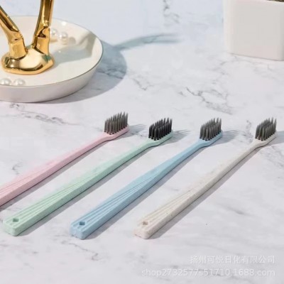 厂家批发小麦秸秆竹炭软毛牙刷 商超地摊电商牙刷货源厂家批发图4