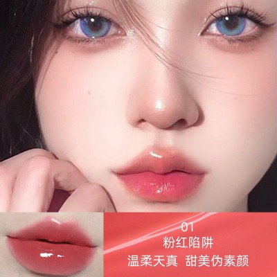 哈宝熊小银瓶系列镜面唇釉持久水润保湿唇蜜显白水光甜妹口红批发3支图3