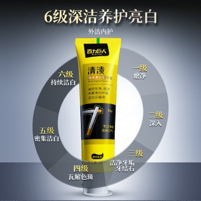 正品批发百力巨人去黄牙膏浓缩除菌小苏打炫白牙膏厂家批发图4