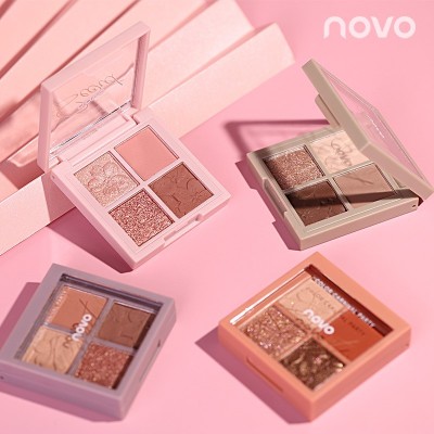 NOVO樱花物语四色眼影 高级感新手初学者大地色系日常淡 妆眼影盘图2