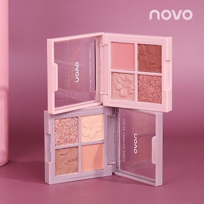 NOVO樱花物语四色眼影 高级感新手初学者大地色系日常淡 妆眼影盘图3