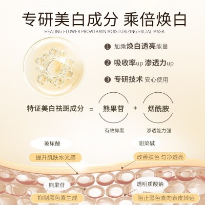 维洛妮美白嫩肤面膜祛斑淡斑嫩肤保湿滋润玻尿酸男女士蚕丝面膜 2盒图2