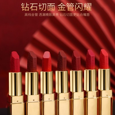 一生一世11朵玫瑰雕花口红哑光丝绒雾面唇膏持久保湿情人节礼物 3支图4