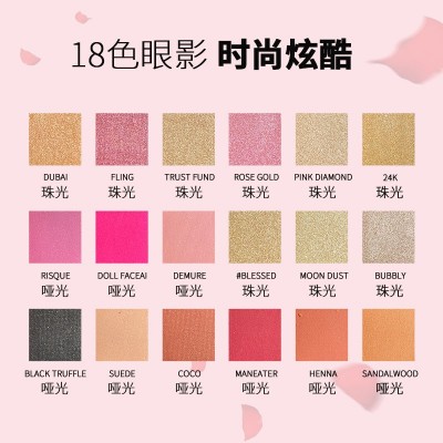 2023跨境专供18色眼影套装工厂现货批发单色哑光眼影盘影楼化妆师图3