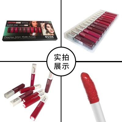 nnuedwehudabeauty外贸唇釉液体口红唇彩防水不沾杯哑光跨境套装图3