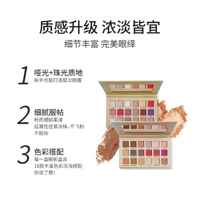 正品18色眼影多色大地色裸妆眼影盘笔盒刷珠光彩妆盘工厂现货批发图4