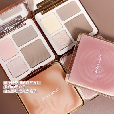 Sweet Mint四色修容盘高光修容一体初学者哑光提亮鼻影阴影综合盘图4