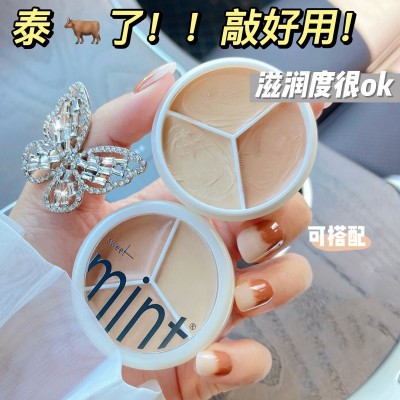 sweet mint三色遮瑕膏遮盖斑点痘痘印黑眼圈泪沟修容粉底膏不脱妆图3