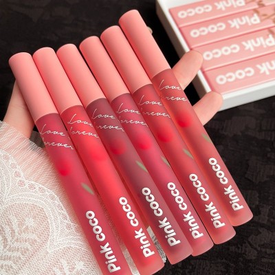 PINKCOCO情爱七夕哑光唇釉丝绒玫瑰雾面不掉色不粘杯唇彩唇泥批发图2