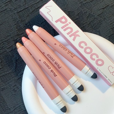 Pinkcoco眼影笔眼影棒双头卧蚕笔二合一高光亮晶晶防水防汗学生党图3
