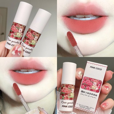 PINKCOCO清冷灰玫瑰唇釉哑光雾面低饱和学生党早八伪素颜口红跨境图3