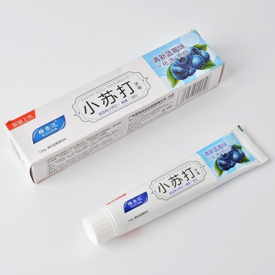水果小苏打牙膏蓝莓百香果清新口气牙龈护理去黄洁白110g工厂批发图4