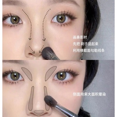 毛老师同款鼻影刷！双头高光修容化妆刷纤维毛眼影刷F8便捷工具图2