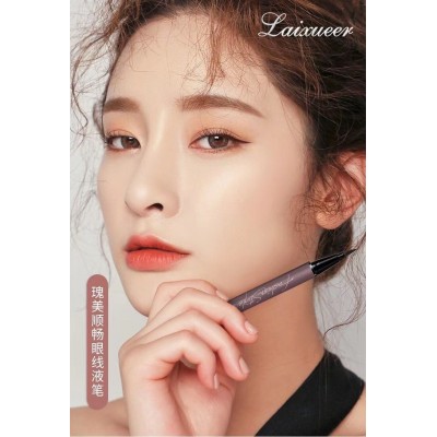 彩妆莱雪儿瑰美顺畅眼线液笔防水防汗不晕染细头眼线笔软头初学者图5