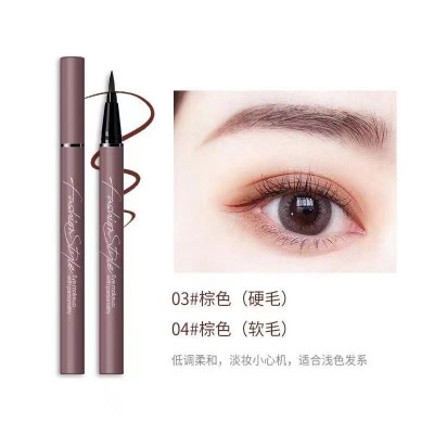 彩妆莱雪儿瑰美顺畅眼线液笔防水防汗不晕染细头眼线笔软头初学者图3