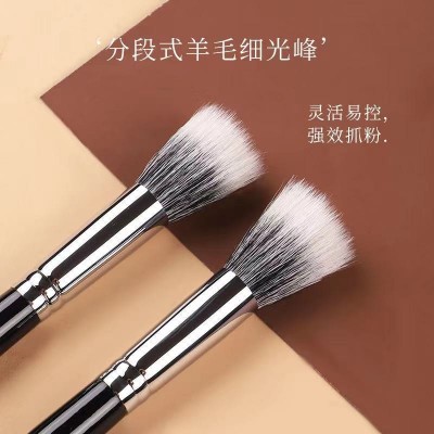 沧州化妆刷木柄羊毛细光峰点彩刷高光平头刷羊毛腮红散粉定妆刷图2