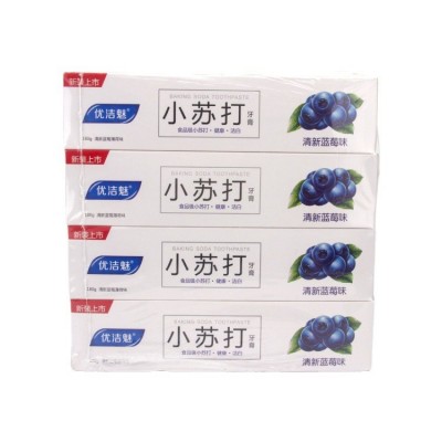整箱批发180克小苏打牙膏蓝莓百香果水果味清新口气去黄去渍正品图2