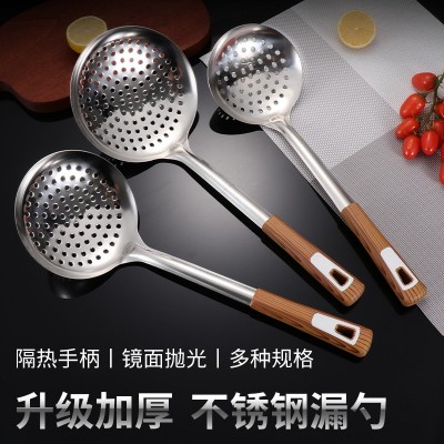 加厚不锈钢漏勺家用厨房汤勺沥水隔油捞面饺子勺厨房用具现货批发图2
