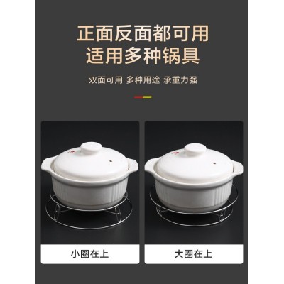 不锈钢厨房锅架厨房蒸锅架加粗双层炒锅架隔热垫防烫置物架批发图4