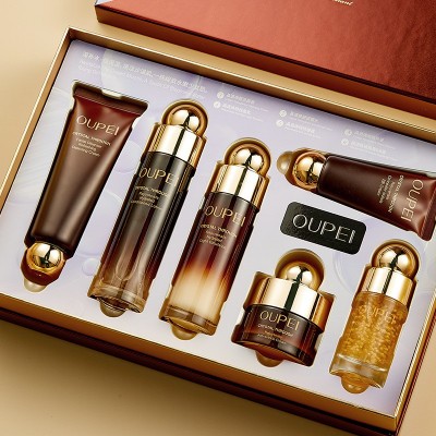 oupei\欧佩晶透弹嫩抗皱礼盒六件套源头工厂厂家直销补水护肤批发