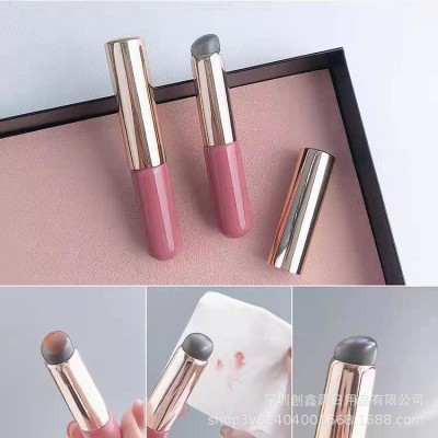 Q软指腹硅胶唇刷带盖口红唇釉唇膏化妆刷唇部晕染防尘遮瑕多用刷图2
