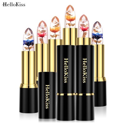 HelloKiss滋润金箔变色唇膏 水润保湿果冻温变鲜花口红跨境彩妆图3