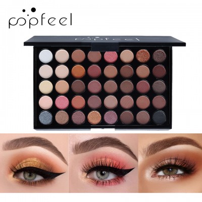 popfeel 40色眼影珠光哑光 大地色糖果色舞台影楼修饰眼部妆容图3