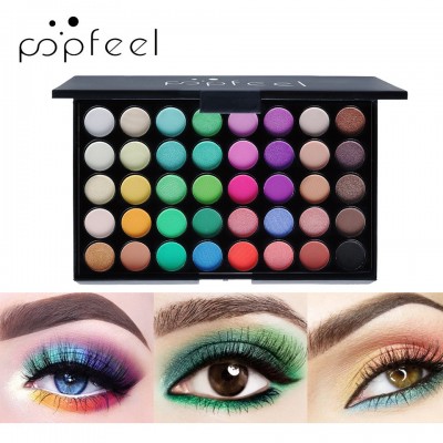 popfeel 40色眼影珠光哑光 大地色糖果色舞台影楼修饰眼部妆容图4