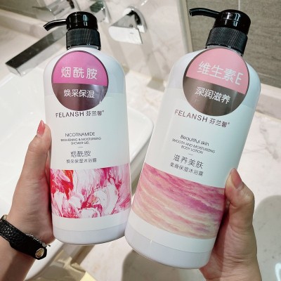 1L装大容量烟酰胺沐浴露持久保湿家庭日用清爽滋润沐浴乳一件代发图3
