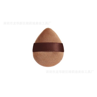 毛老师同款水晶绒棕色水滴形粉扑双面粉扑 散粉扑 粉饼扑干湿两用图5