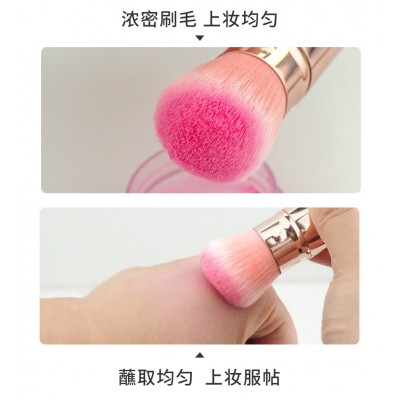 厂家批发新款伸缩化妆刷迷你便携式铝管软毛腮红刷单支带盖散粉刷图2