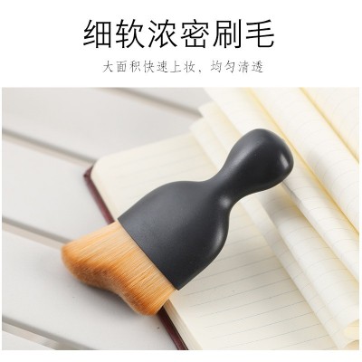S形曲线粉底刷 黑色柄软毛腮红刷专业美妆工具化妆刷 车 辆除尘刷图3