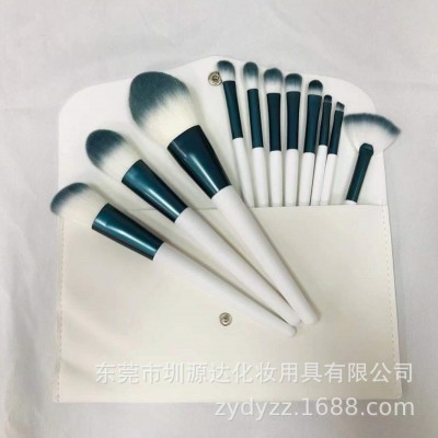 厂家批发蓝白11支化妆刷套装 美妆工具旅行便携化妆刷全套彩妆刷图2