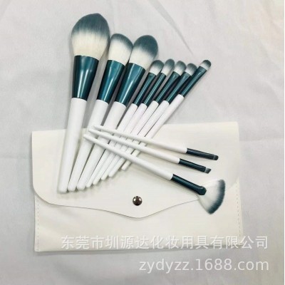 厂家批发蓝白11支化妆刷套装 美妆工具旅行便携化妆刷全套彩妆刷图4