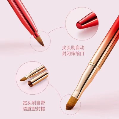 新款化妆刷批发 口红唇刷 可伸缩便携柔软唇线笔遮瑕勾勒唇形画唇图3