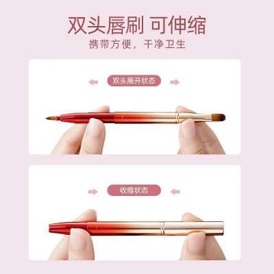 新款化妆刷批发 口红唇刷 可伸缩便携柔软唇线笔遮瑕勾勒唇形画唇图4