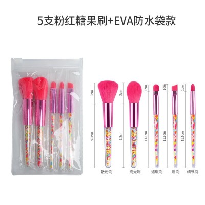 化妆刷套装全套水晶柄糖果刷子美妆工具腮红刷彩妆眼影眉粉刷批发图2