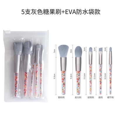 化妆刷套装全套水晶柄糖果刷子美妆工具腮红刷彩妆眼影眉粉刷批发图4