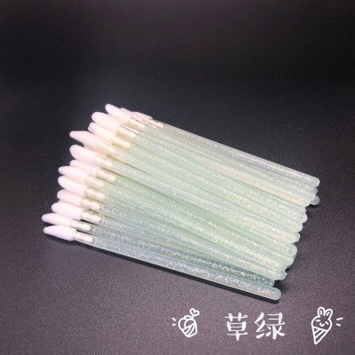厂家供应一次性唇刷 实心植绒唇蜜刷 多功能水晶杆唇彩刷批发图2