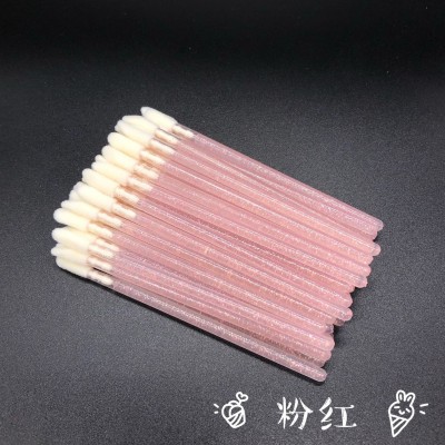 厂家供应一次性唇刷 实心植绒唇蜜刷 多功能水晶杆唇彩刷批发图5