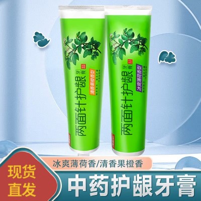 正品国货中药牙膏200G/105G健齿护龈清新薄荷味助清新口气家庭装图3