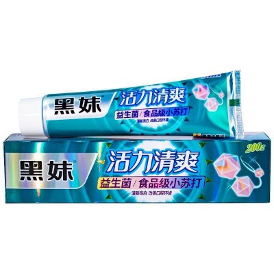 200g黑妹活力清爽牙膏薄荷味助清新口气成人家庭装男女士家用牙膏图5