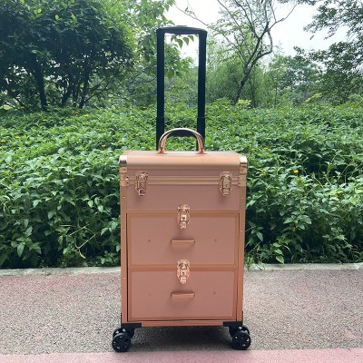 铝合金三层美甲工具箱大容量纹绣美睫化妆大号甲油胶收纳拉杆箱盒